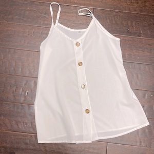 White tank blouse with buttons XS